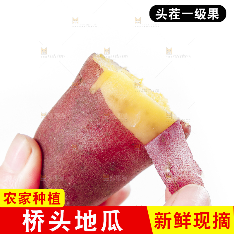 手里拿着黄心红薯
