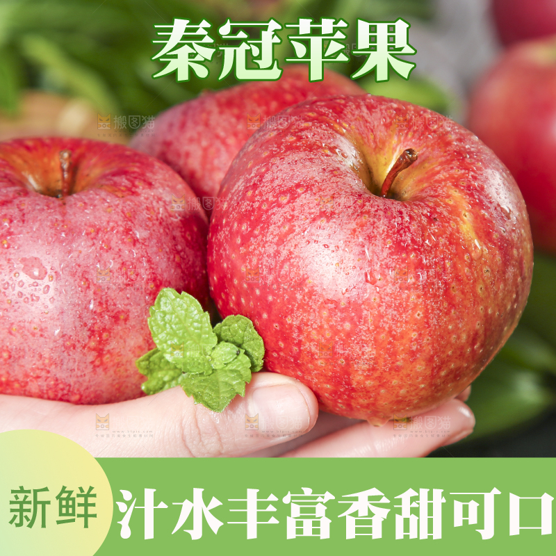 手里拿着陕西秦冠苹果