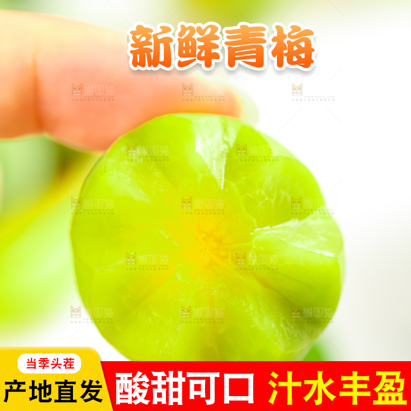 手上拿着新鲜青梅