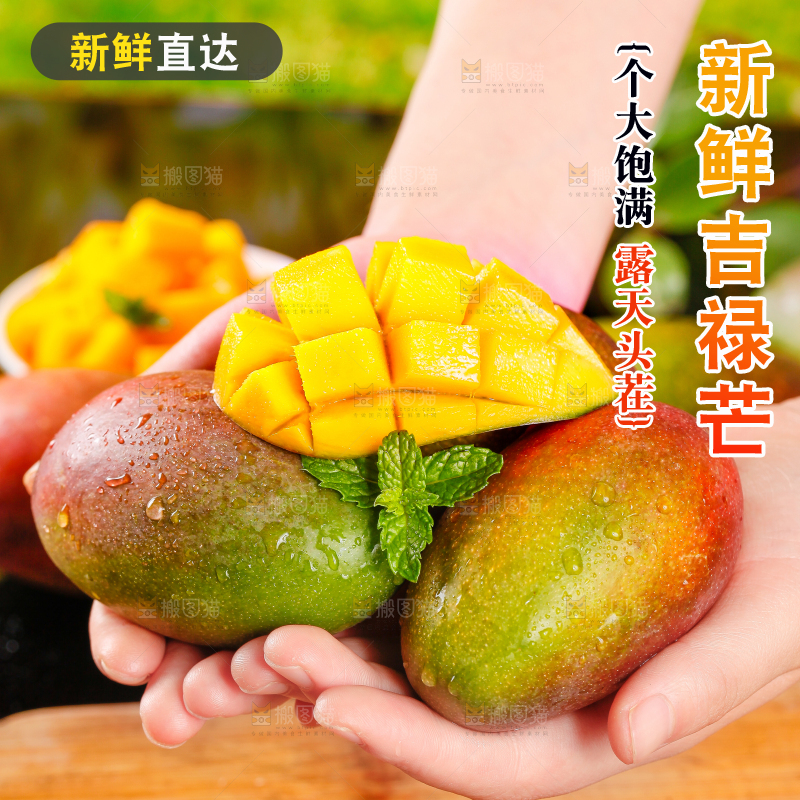 手里拿着新鲜芒果