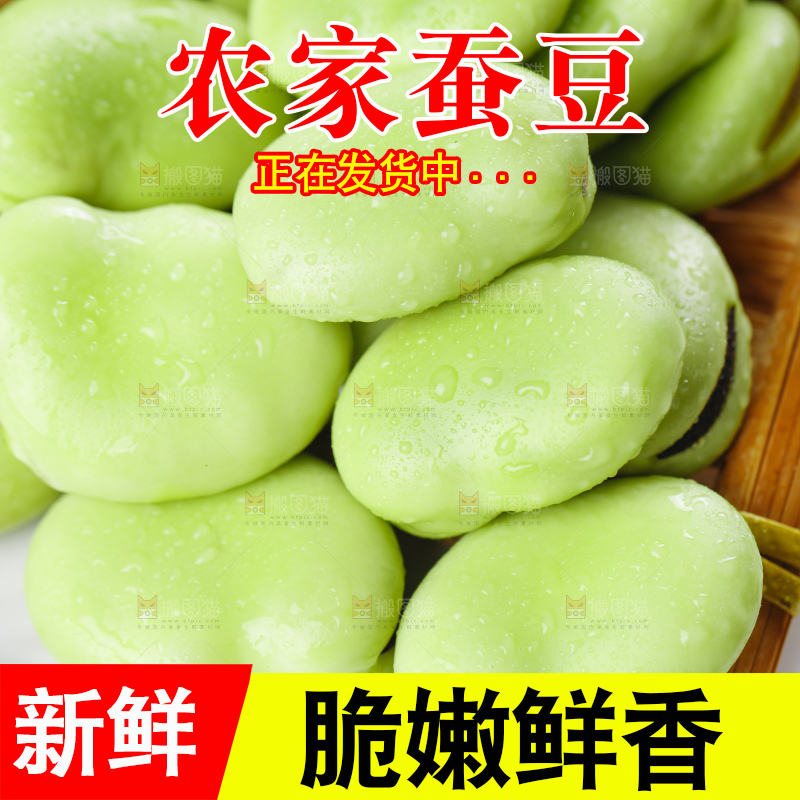 竹篮里装着农家蚕豆