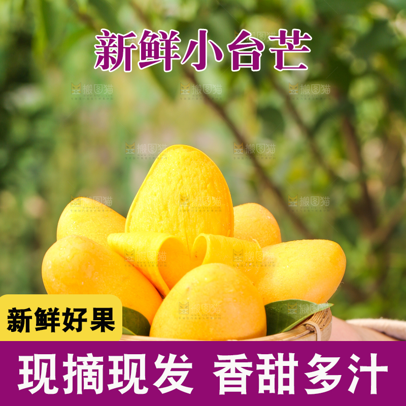 篮子里装着小台农芒