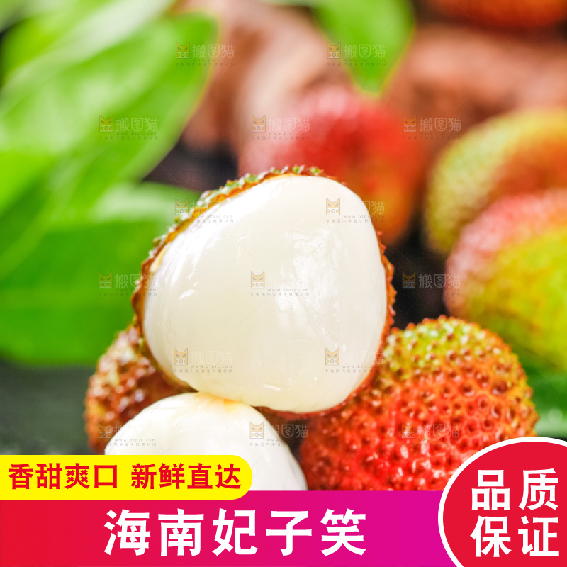 黑底上放着妃子笑荔枝