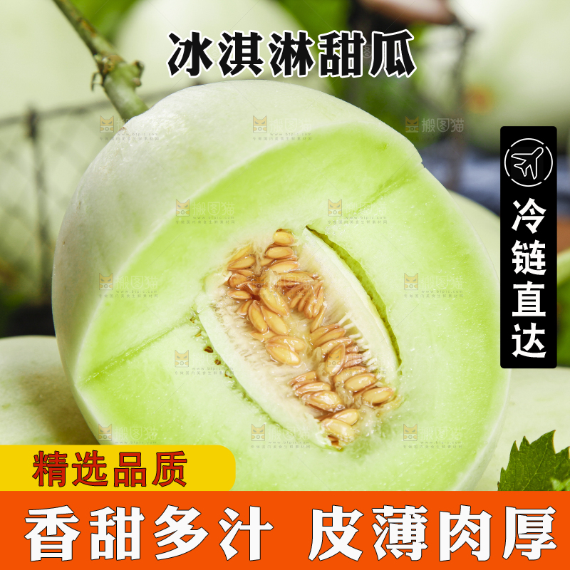 深底上摆放着玉菇甜瓜