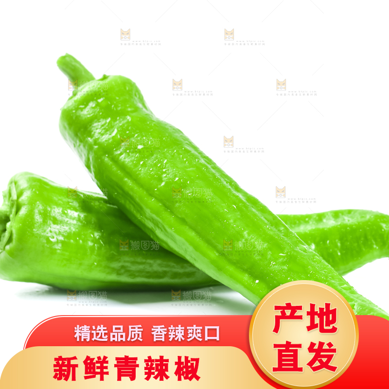 白底上摆放着辣椒