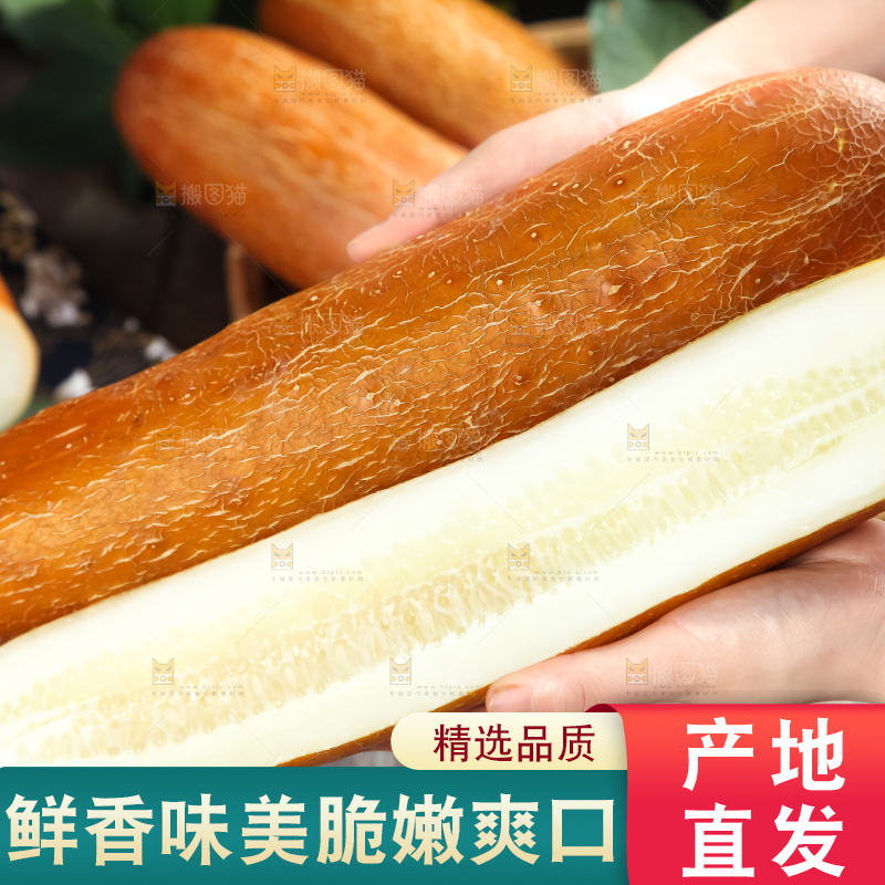 手里拿着新鲜老黄瓜