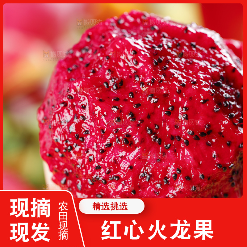 手里拿着新鲜火龙果肉
