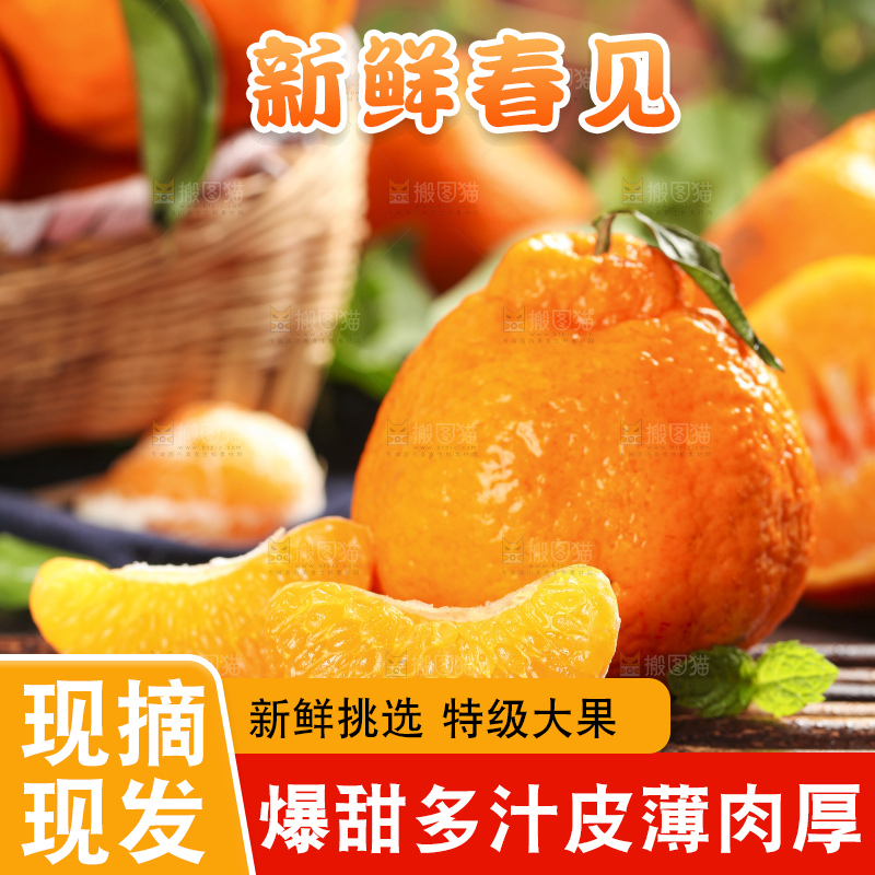 深底上放着春见橘柑