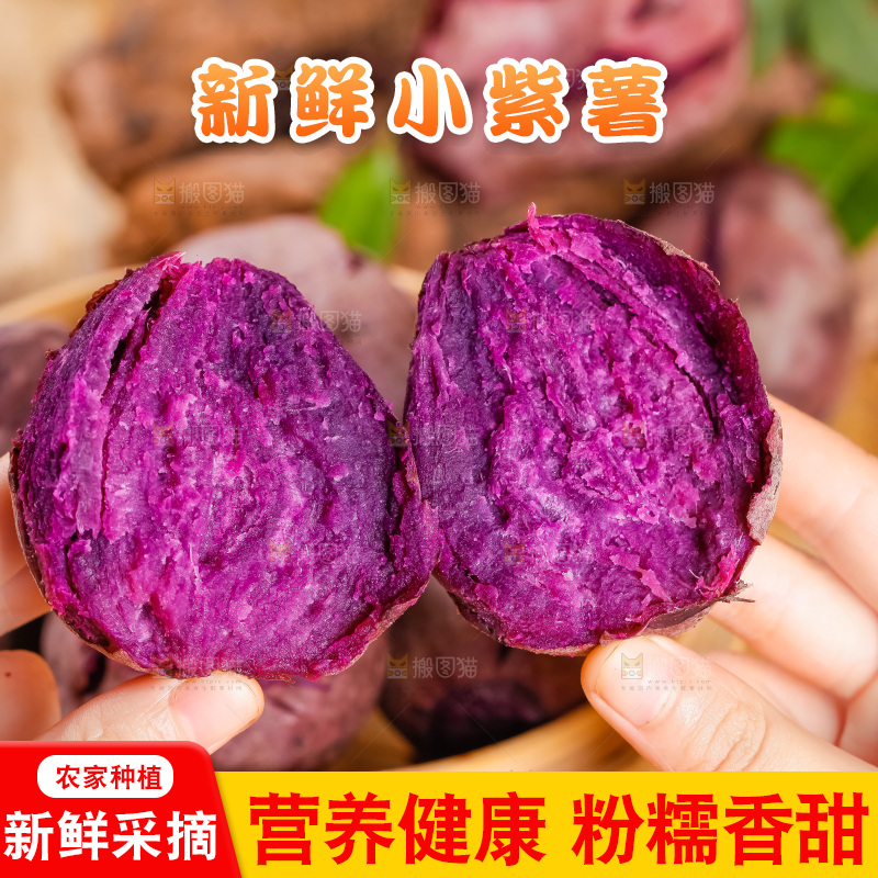 手里拿着紫地瓜