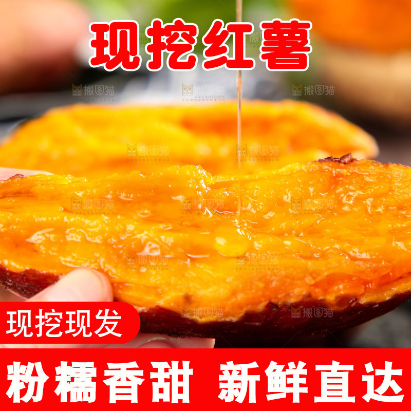 手上拿着福建六鳌蜜薯