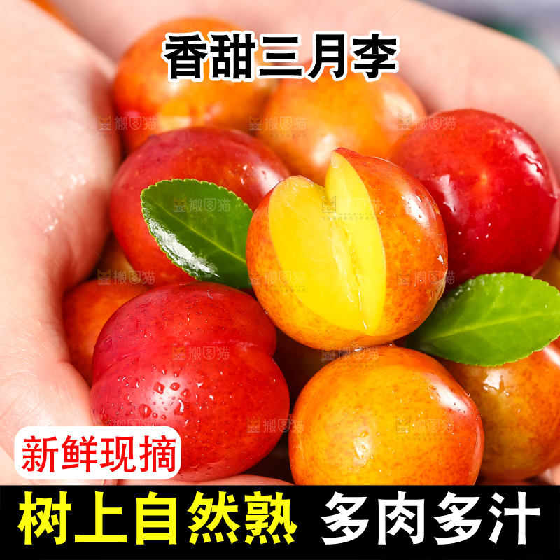 手里拿着脆李子