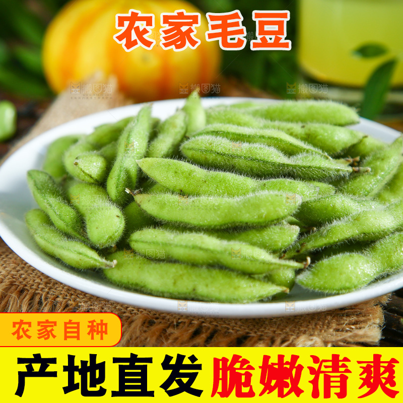木上放着一盘毛豆