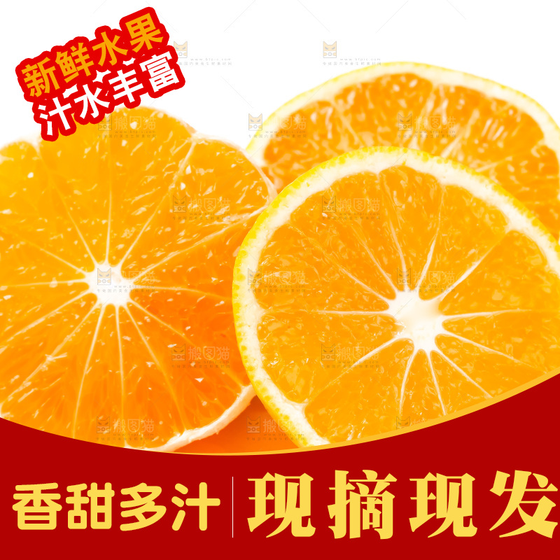 新鲜橘子放在白底上