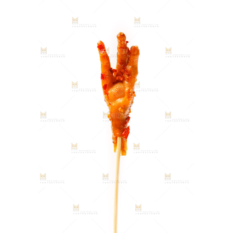 白底上的鸡爪串