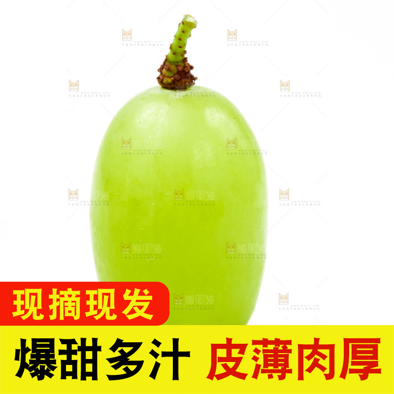 白底上放着新鲜青提