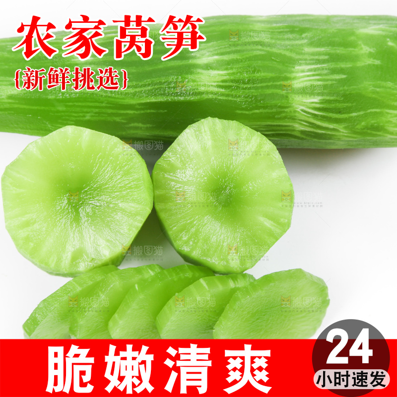 白底上摆放着莴苣