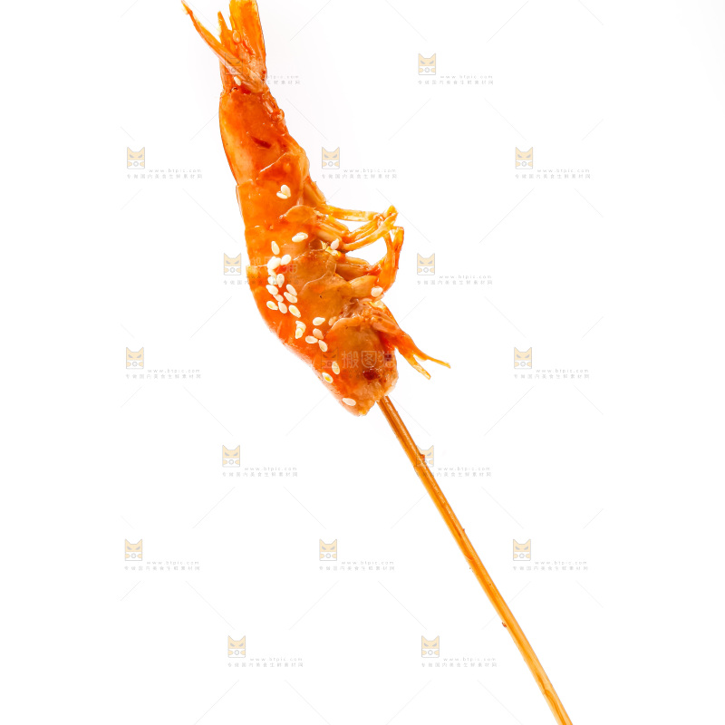 白底上的虾串