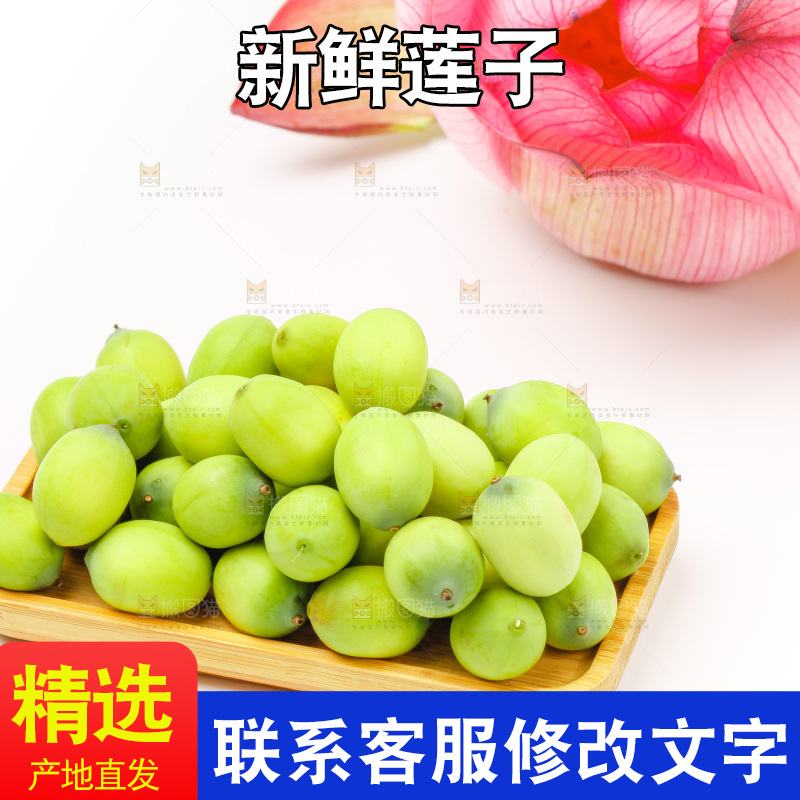水果莲子放在白底上
