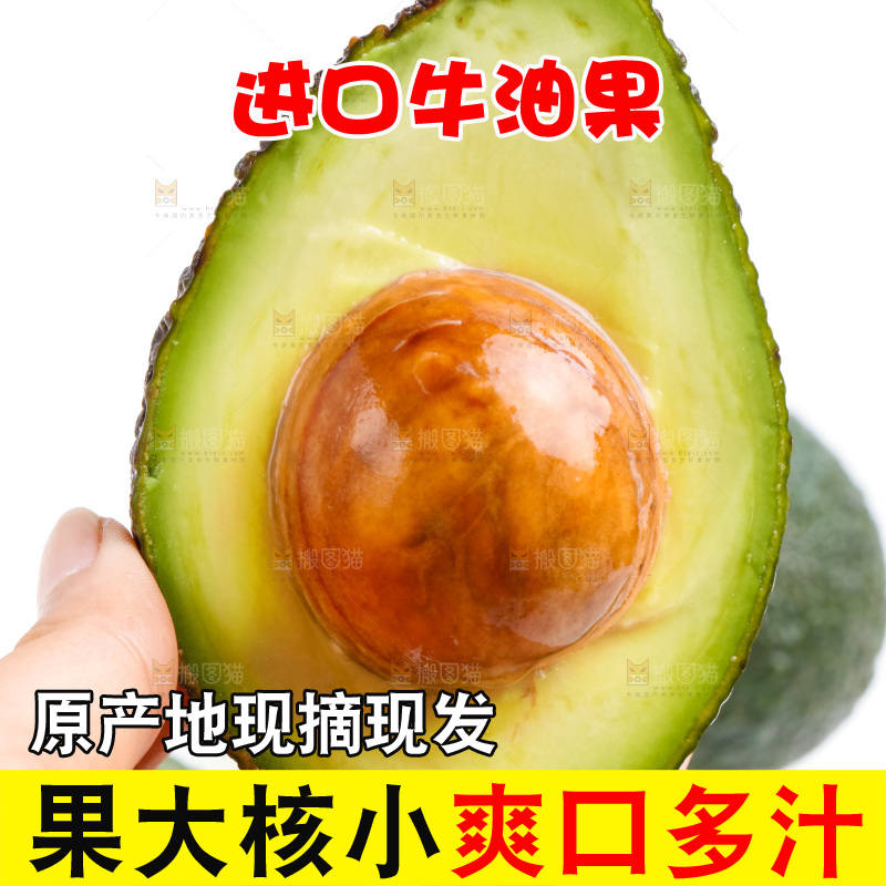 手拿切开的牛油果