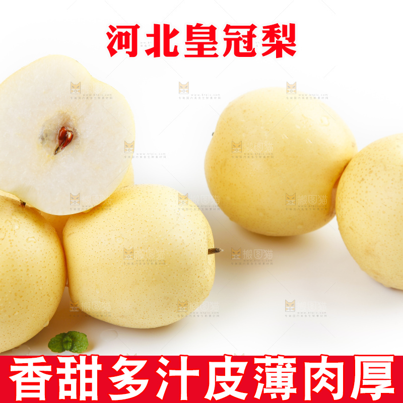 白底上摆放着河北皇冠梨