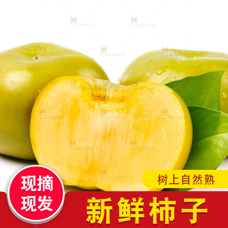 白底上放着青皮柿子