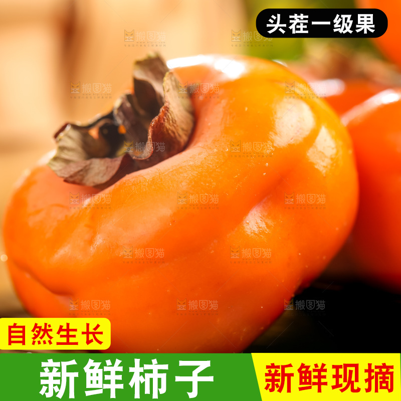 黑石板上放着易县磨盘柿