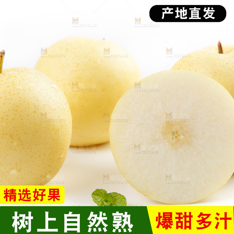 白底上摆放着河北皇冠梨