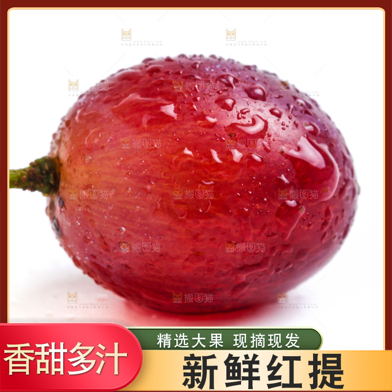 新鲜提子放在白底上