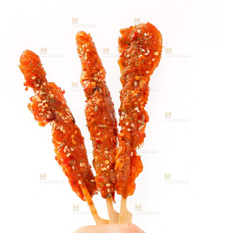 手拿肉串