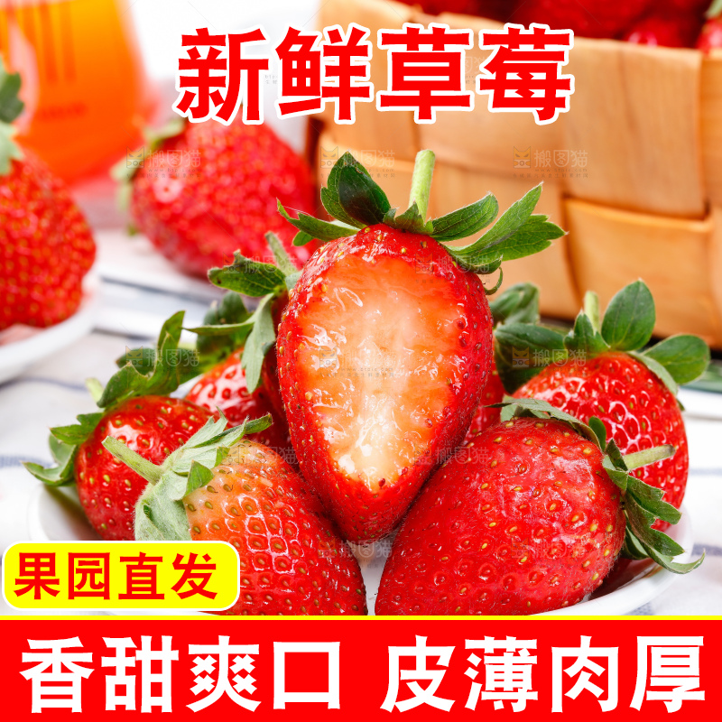 盘子里装着丹东99草莓