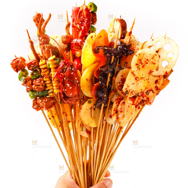 手拿钵钵鸡食材