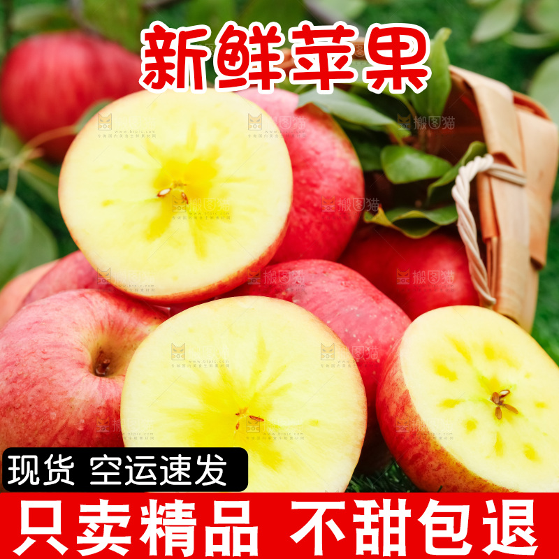 草地上放着冰糖心苹果