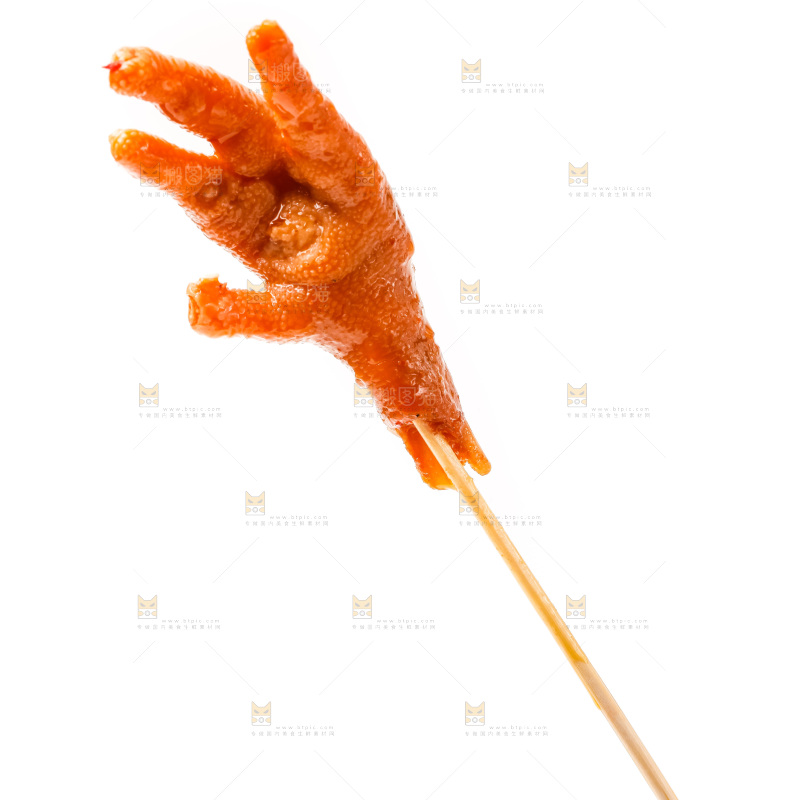 白底上的鸡爪串