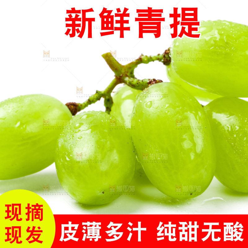 白底上放着维多利亚青提