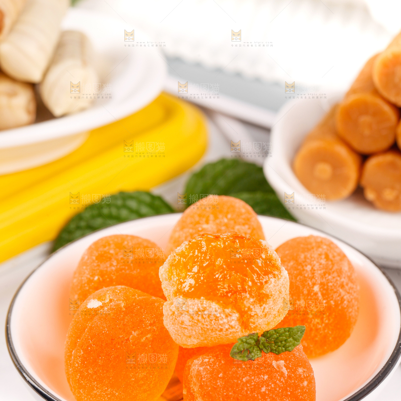 浅底上的橘子味软糖