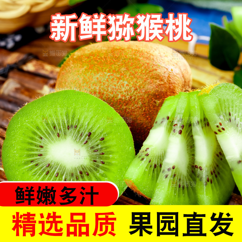 竹底上的陕西猕猴桃