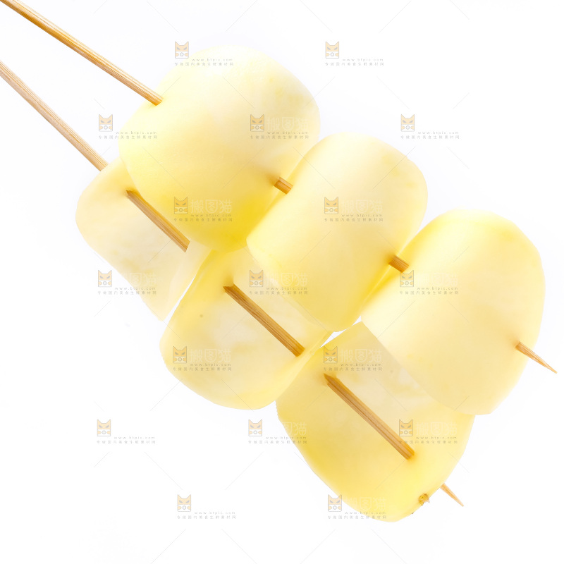 白底上的土豆串