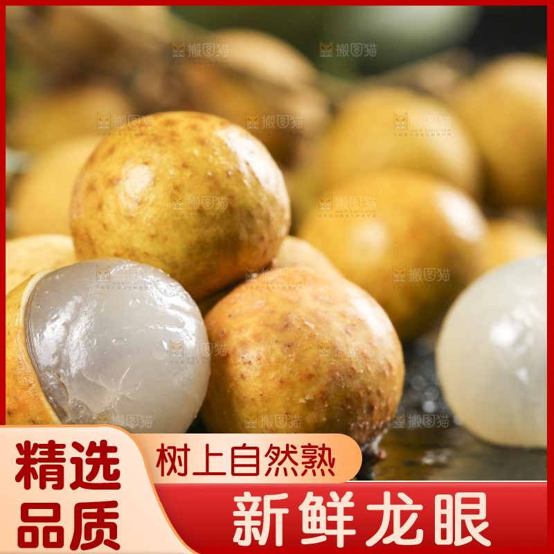 黑石板上摆放着新鲜龙眼