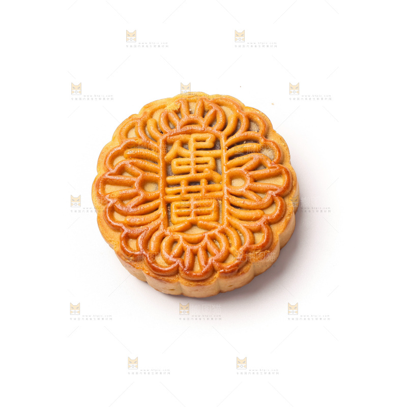 白底上的蛋黄月饼