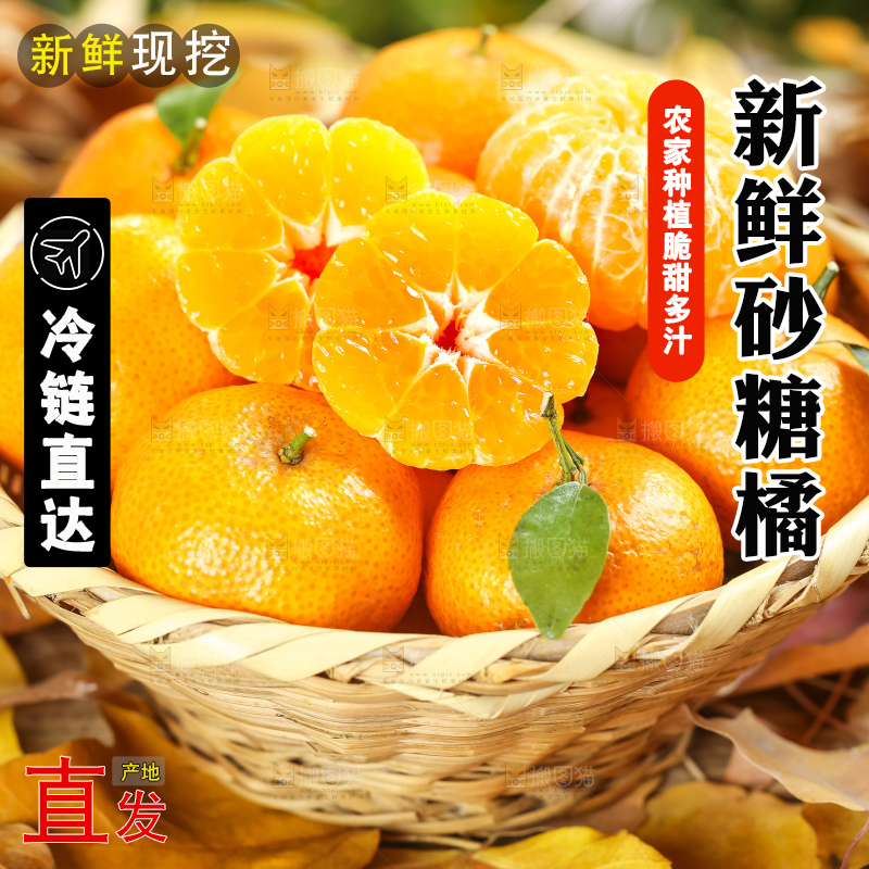 篮子里装着广西砂糖橘