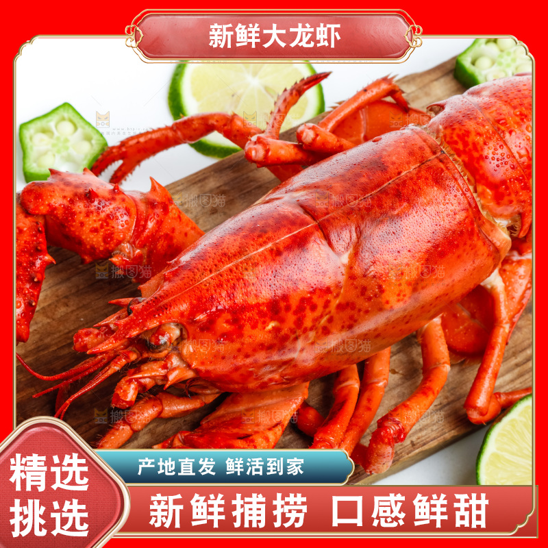 浅底上放着大龙虾