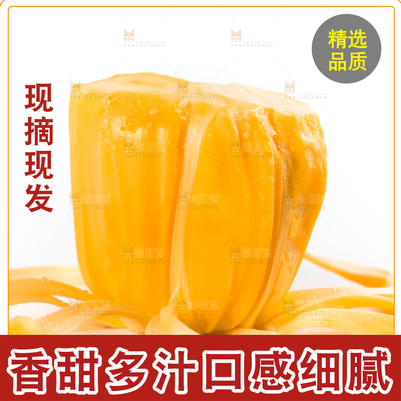 白底上摆放着红心菠萝蜜