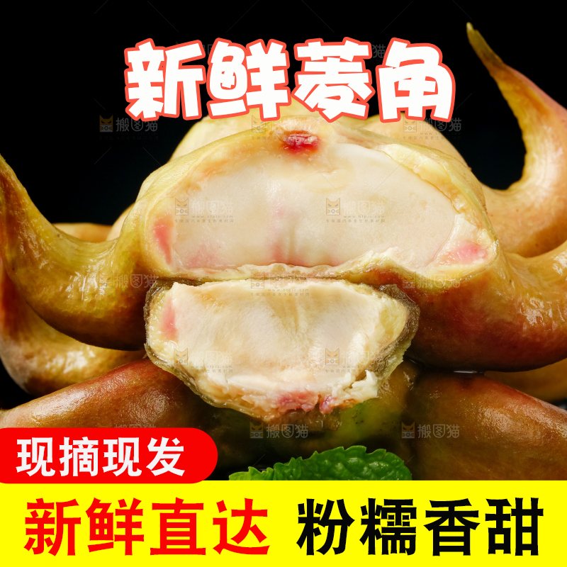 黑底上的菱角