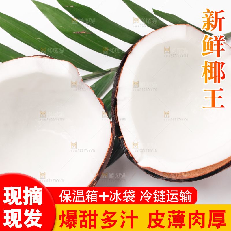 白底上放着椰王