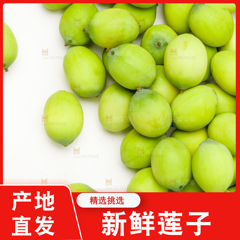 水果莲子放在白底上