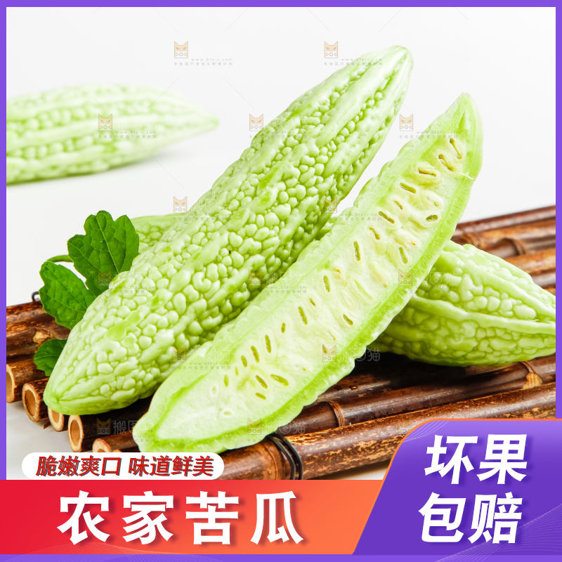 竹底上的长苦瓜