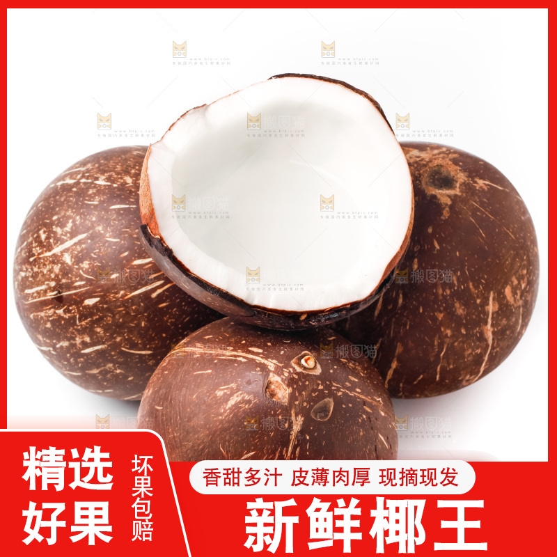 白底上放着椰王