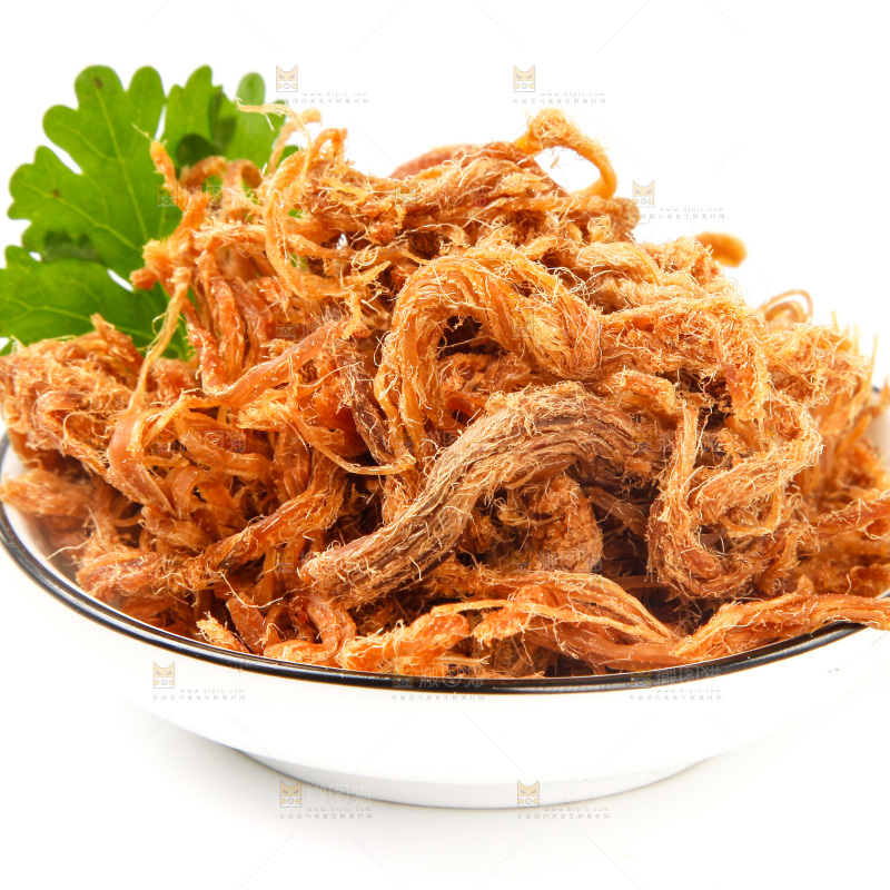 盘子里的手撕猪肉干