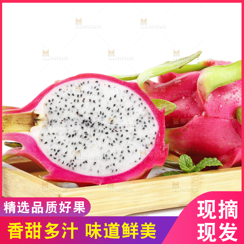 白底上的越南白心火龙果