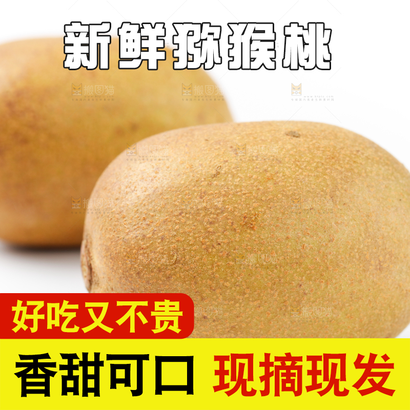白底上的绿心猕猴桃